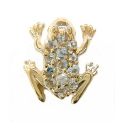 N587 14K AQUAMARINE FROG SLIDE 